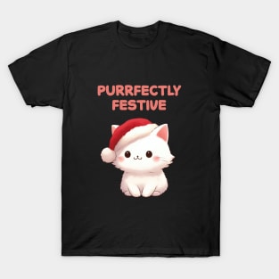 Purrfectly Festive Christmas Kitty T-Shirt